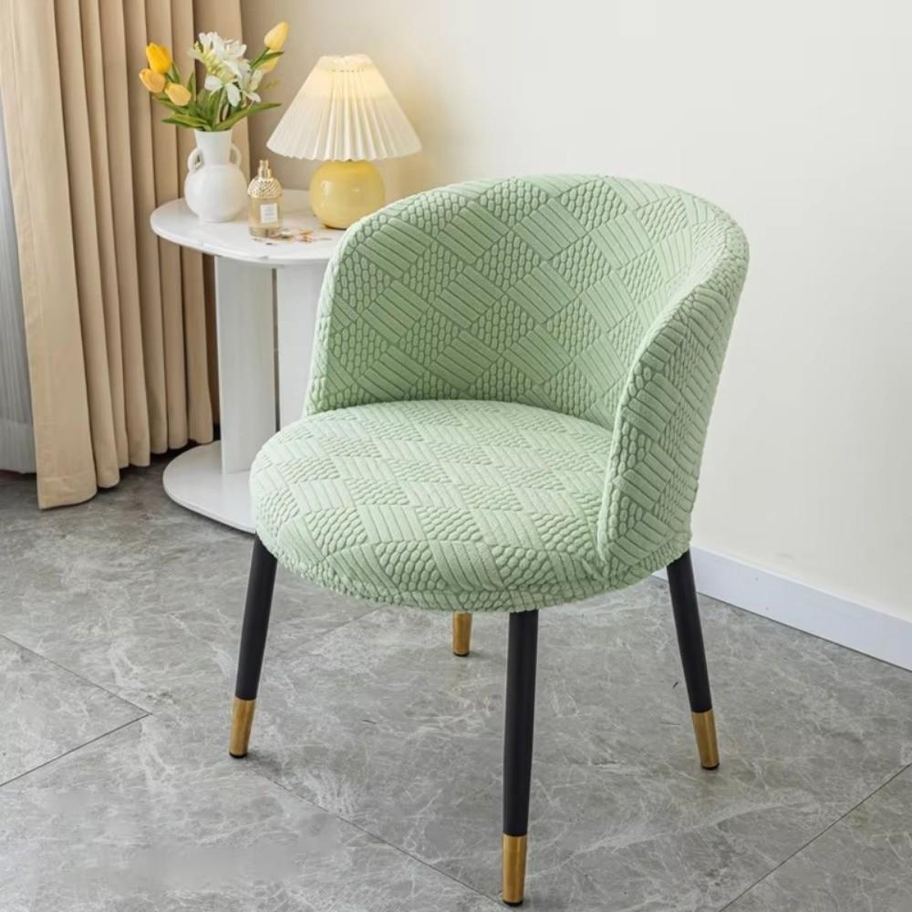 Arc-Shaped Chair Cover 3D Jacquard Seat Cover Nordic Dining Chair Slipcover  For Home Living Room