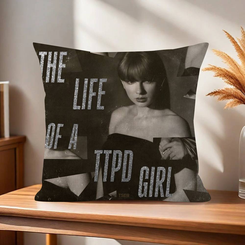 Kuddfodral Kudde Fodral Dekoration Kuddfodral Tryckt Kuddfodral för Soffa Sångare D-avdelningen T-Taylor Swift