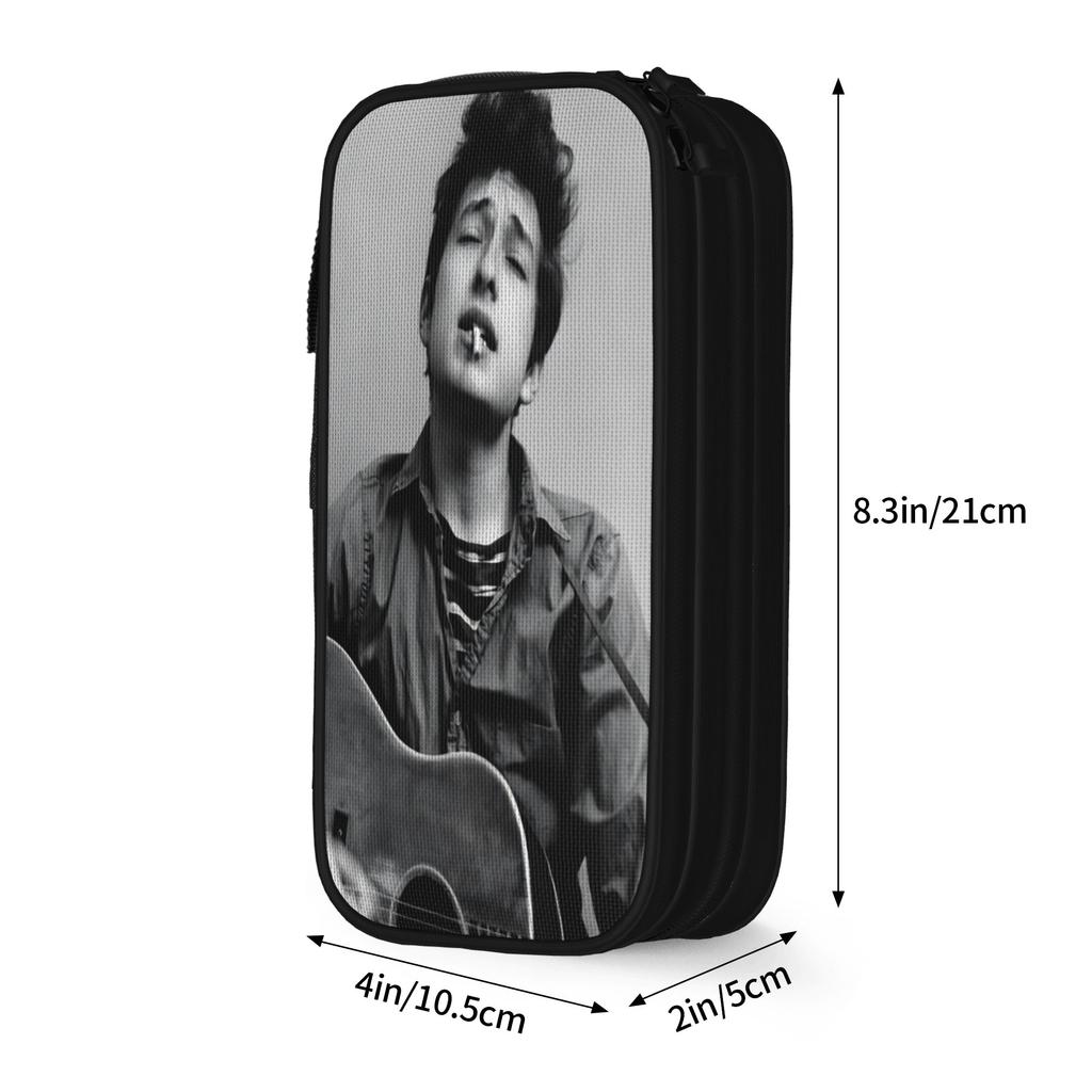 Bob Dylan Singer Pen Box Double Layer Large Capacity Office Supplies Pen Case Birthday Gift