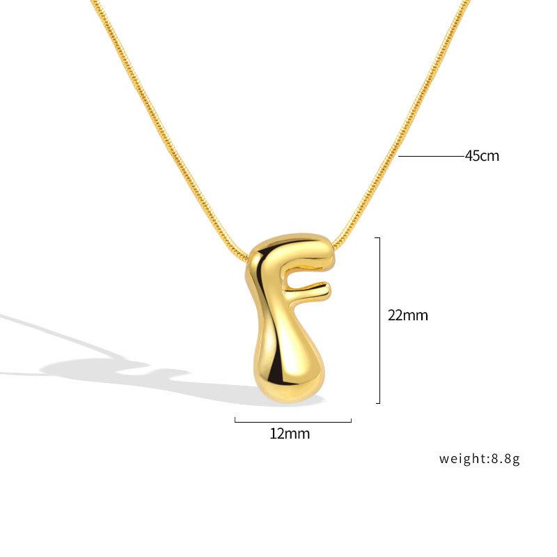 VENTFILLE 925 Sterling Silver 26 Letters Necklace For Women Gift Smooth Cute Balloon Jewelry Accessories Dropshipping Wholesale