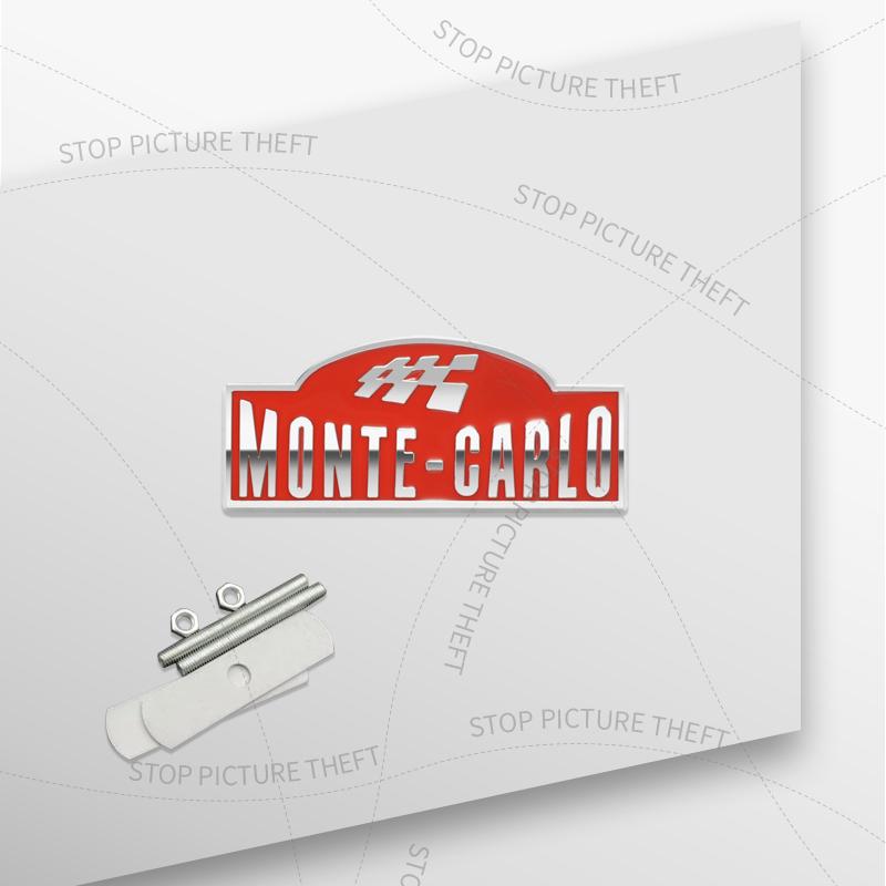 1Pc 3D Metal Monte Carlo Logo Grille Emblem Badge Car Rear Tail Bumper Trunk Sticker For Octavia Fabia Kodiaq Yeti Superb