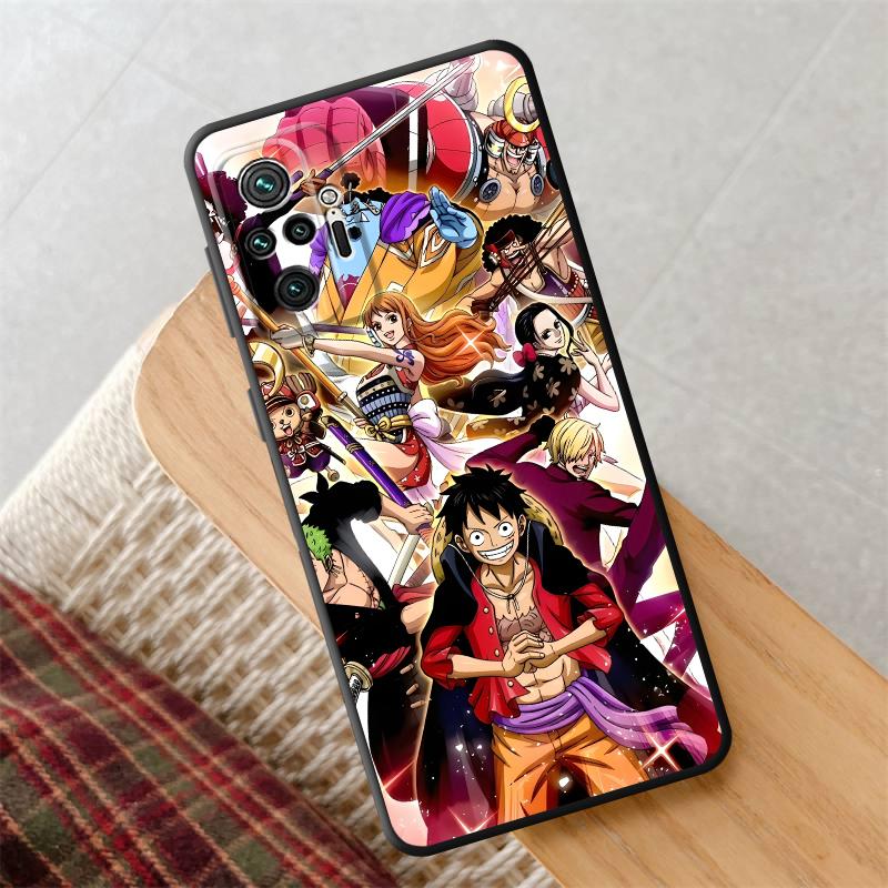 Black Soft Phone Cover Case for Xiaomi Redmi Note 9S 13 14 Pro Plus 7 8 11s 12s 10S 9 10 11 12 Pro One Piece Nami Luffy