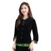 2024 Versatile Gold Velvet Lace Collar Cardigan Blouse for Women
