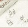 4Pcs/Set Fashion Gold Color Crystal Clip Earrings for Women Minimalist Metal C-shaped Fake Piercing Ear Cuff Ear Jewelry