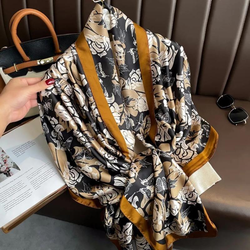 Neue Damenschals Frühling und Herbst zum Verschenken an Mütter im Alter Geschenk Schal dünne Abteilung aus Simulationsseide Gaze Schal Schal
