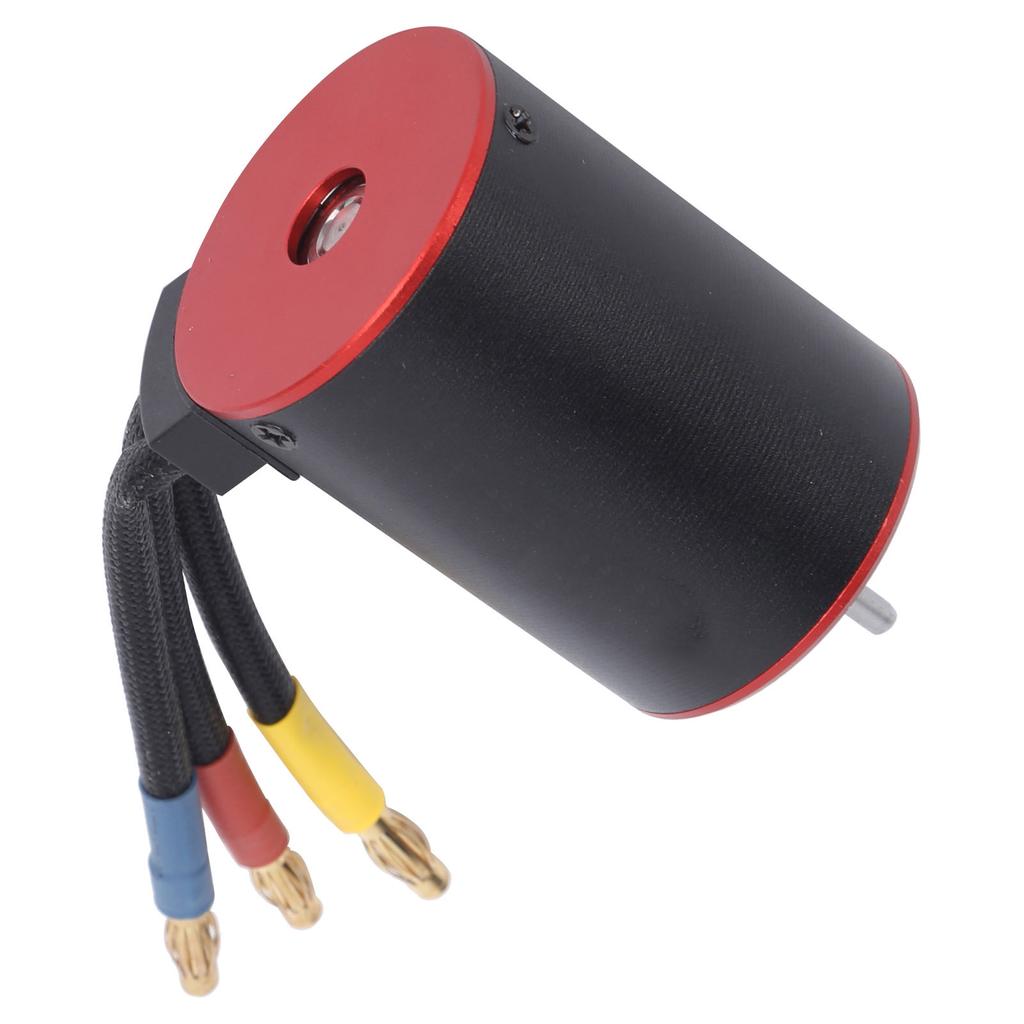 RC 3650 3900KV 4 Pole Waterproof Brushless Motor with 4mm Banana Plug for 1/10 RC Car Upgrade Parts