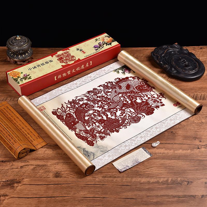 Silk Paper-Cut Hanging Artwork: Chinese-Style Decorative Gift for Travelers