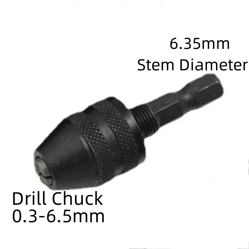 Quick Change Keyless Drill Bit Chuck Hex Shank Adapter Converter Tool 1Pc 0.3-8mm 6.35mm