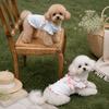 Pet Cotton Blouse With Ruffled Hem Bow Detail Lightweight Cat Top Sleeveless
