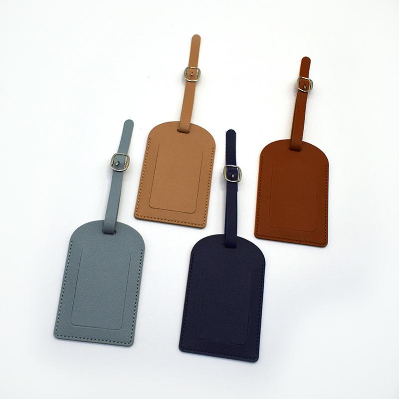 Customizable PU Leather Luggage Tag with Hardware Buckle & Signature Paper