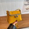 Metal clip button small square bag light luxury texture shoulder bag