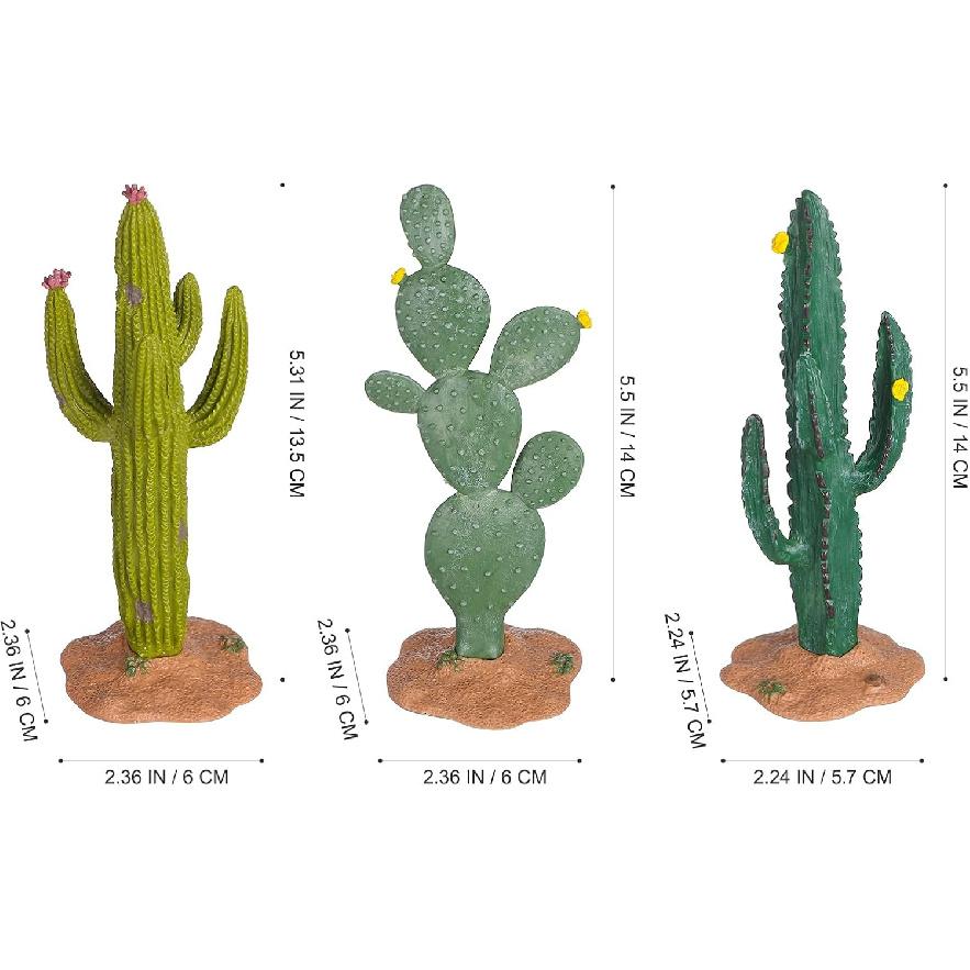 ARTIBETTER 3pcs Artificial Cactus Green Simulated Cactus Artificial Sand Decor Faux Succulent Decor Fake Cacti Plants Table Ornament Centerpieces for