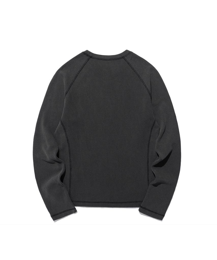NICEGHOSTCLUB Skull Ribbon Waffle L/S Tee_Charcoal(Ng2Efut557A)