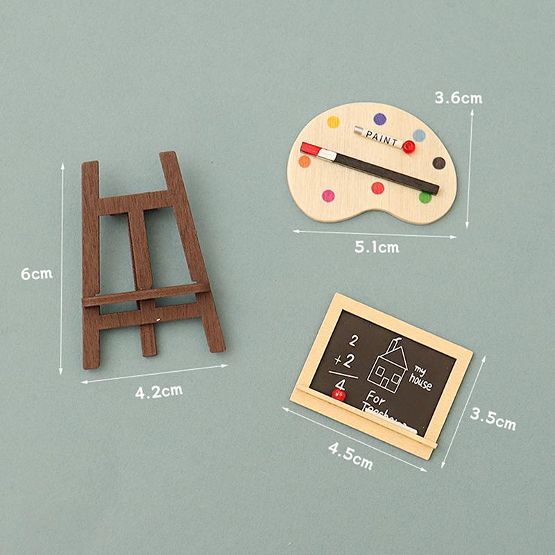 1 Set Mini Chalkboard Model Small  Wood Painting Easel Toys Dollhouse Furniture Miniature Accessories
