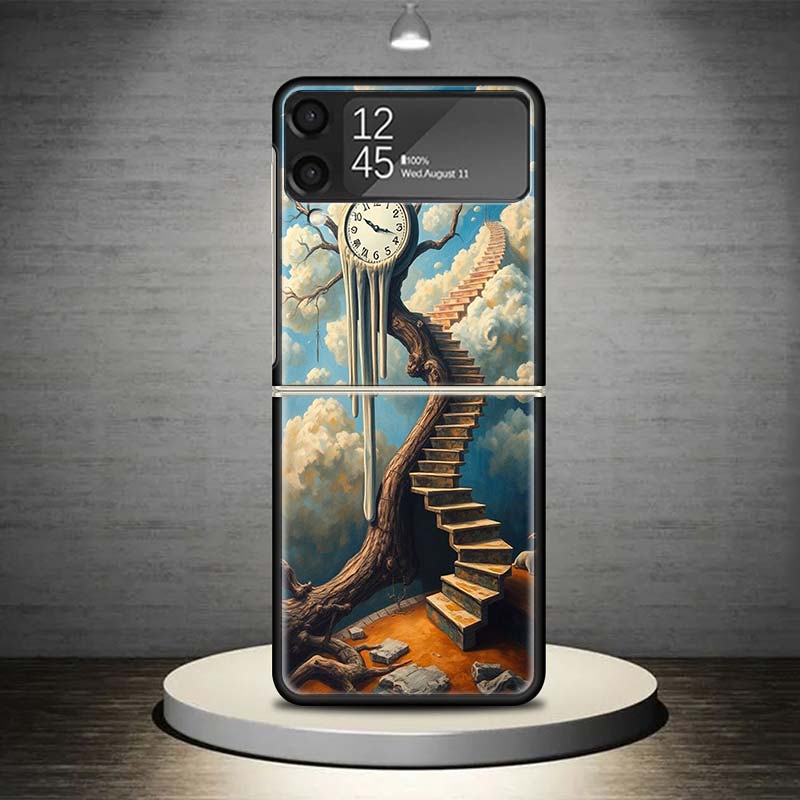 Salvador Dali Art Phone Case For Samsung Galaxy Z Flip 7 6 5 4 3 5G Shockproof Cover Z Flip7 Flip6 ZFlip5 Flip3 Flip4 Luxury She