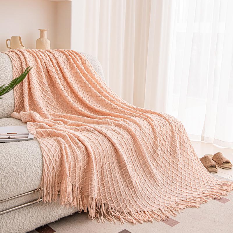 Coperta a Maglia a Rete Diamante: Morbido, Delicato sulla Pelle, Perfetto per Letto, Divano o Stanza Universitaria