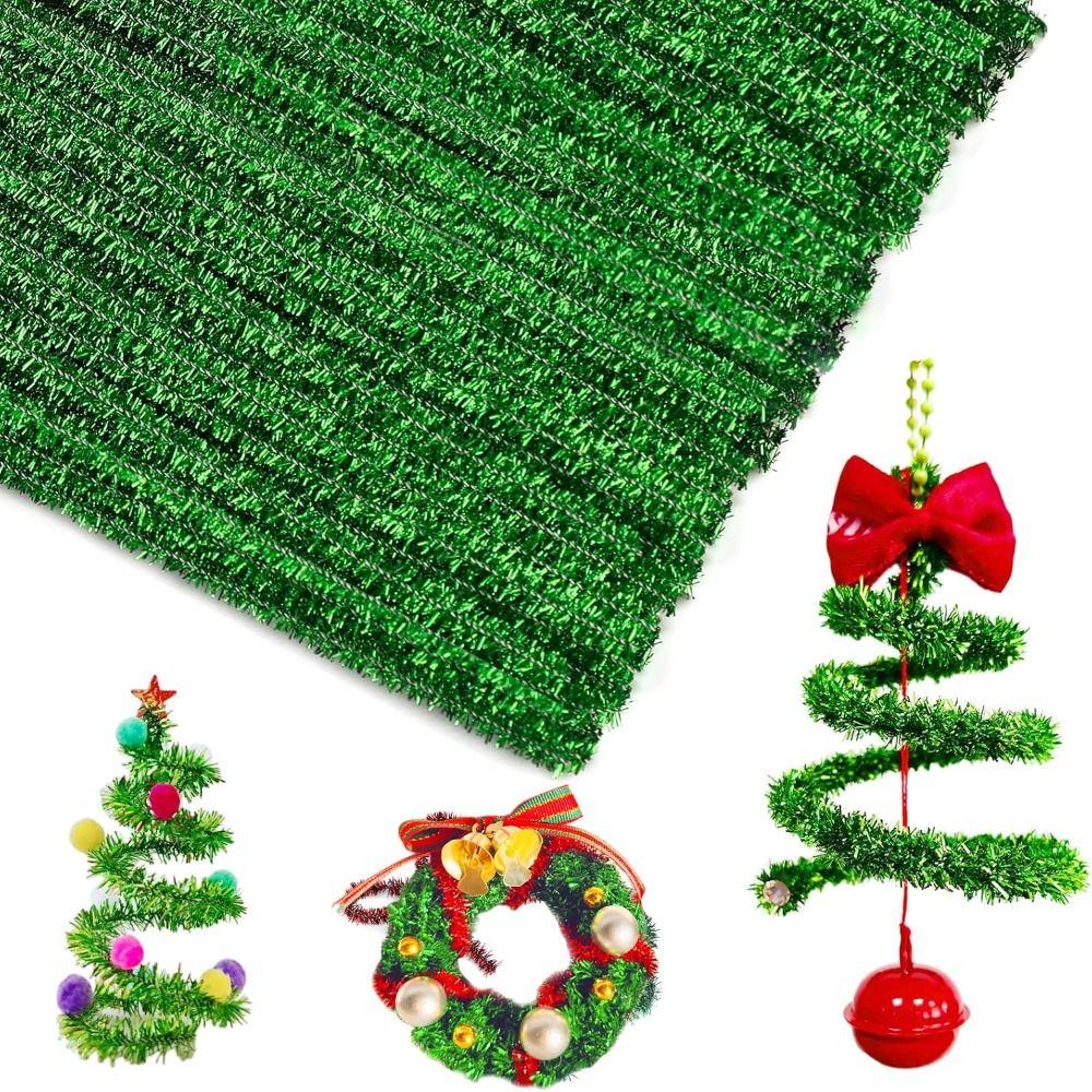 100Pcs Glitter Sparkle Chenille Stems Fuzzy Sticks Pipe Cleaners Bulk Creative Handmade