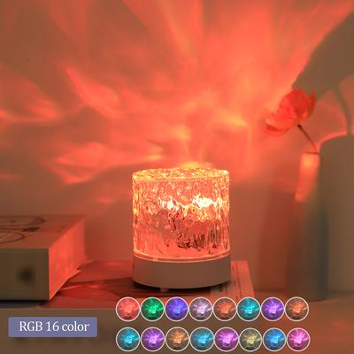 16 Color Ambient Water Ripple Desk Lamp with Dynamic Light and Shadow Effect RGB Multi Color Switchable