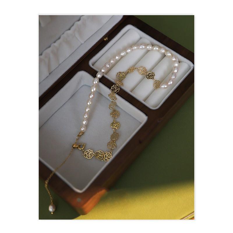 Asymmetrical Freshwater Pearl Necklace Premium Windfall Chain Clavicle Chain Elegant Accessories