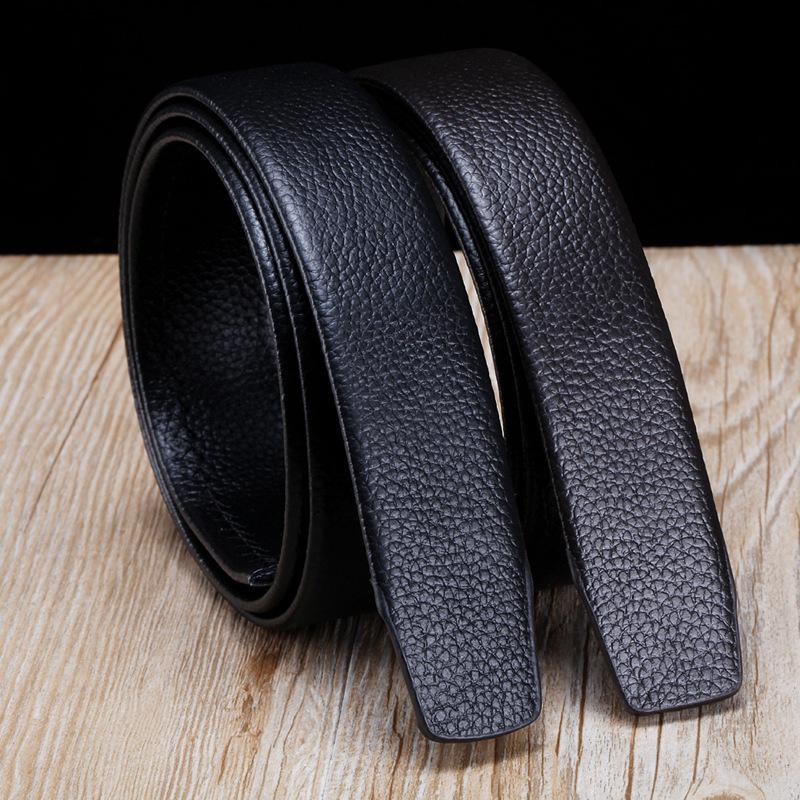 Men's High-Quality Korean Style Lychee Grain Leather Automatic Buckle Belt