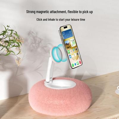 Šťastný MagSafe polštářkový stojánek: Všestranný magnetický držák pro telefon/tablet do postele, na pohovku, na stůl nebo na podlahu pro živé vysílání nebo relaxaci.