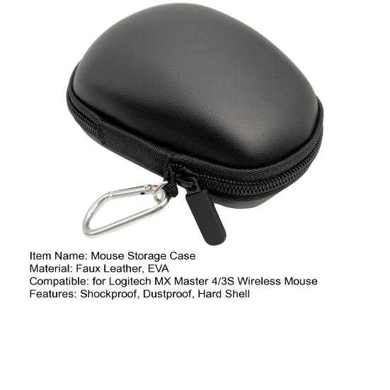 Wireless Mouse Case for Logitech MX Master 3S /4 EVA Hard Shell Shockproof Dustproof Zipper Gaming Mouse Organizer Travel Carrying Protector Bag