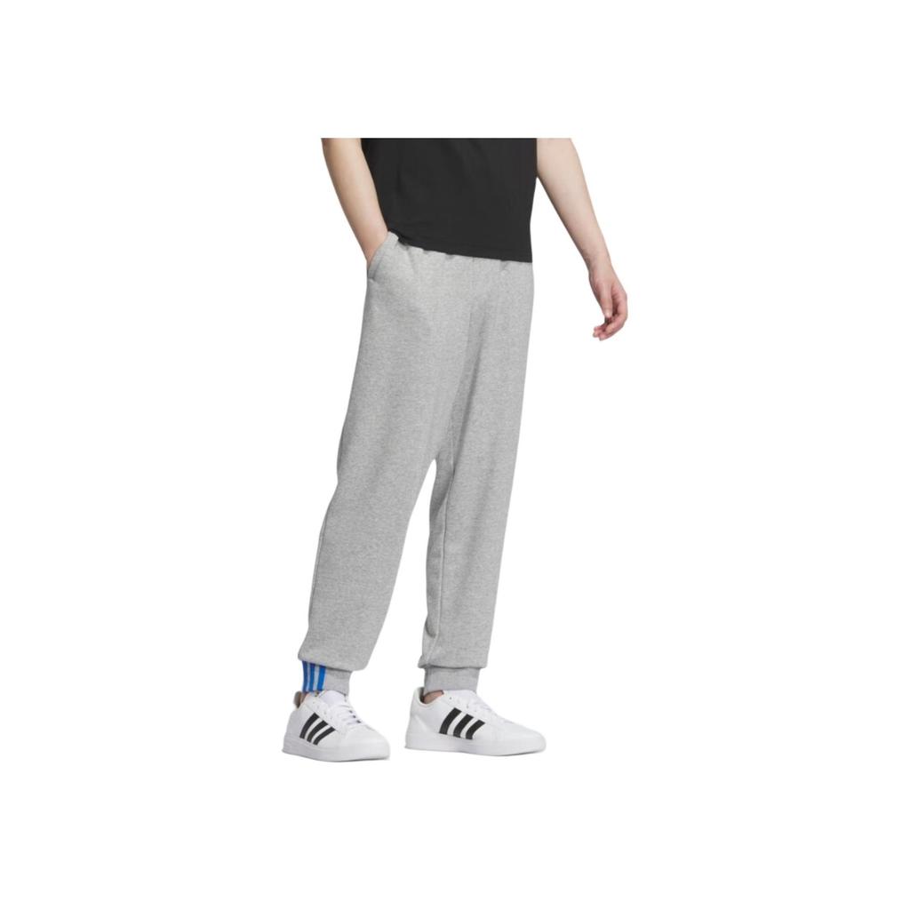 Adidas Neo Solid Color Lace-Up Casual Tapered Knit Sports Pants Men Bottoms Gray IK2451