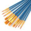 10-Piece Pearlescent Plastic Handle Nylon Hair Painting Brush Set for Kids - Ideal for Oil and Gouache Painting