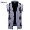 Men's Sleeveless Fleece-Lined Knit Cardigan: Autumn/Winter Plus Size Loose Fit Sweater