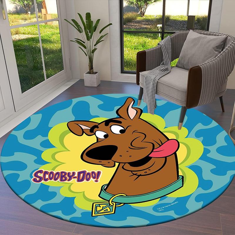 1 alfombra redonda de Scooby Doo, Hecha de poliéster, Perfecta para decorar sillas de oficina, salas de estar, una alfombra decorativa vibrante