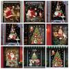 PVC Christmas Window Glass Stickers DIY Snowflake Wall Stickers Creative Santa Claus Decal  Window