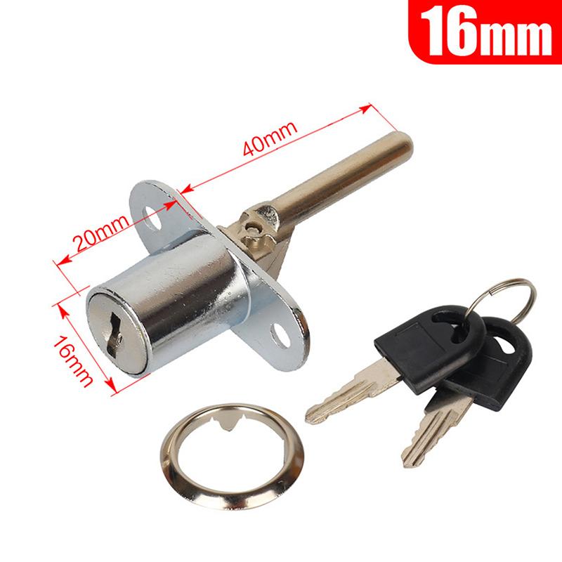 Zámek na skříň 16/19 mm Nábytek ze slitiny zinku Zámek na psací stůl Zámek na podstavec Kancelář Domů Zámek skříně se 2 klíči