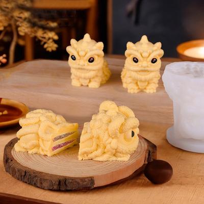 Moule en Silicone 3D Mignon Lion Machine à Glaçons Qualité Alimentaire Réutilisable Moule Ménager Café Glacé Cuisine Bonbon Chocolat Pudding Mousse Gâteau