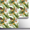 Boho Forest Peel & Stick Floral Wallpaper Palm Banana Leaf Pattern In Purple/Green/Yellow Removable Easy Clean Home Decor