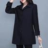Women's Spring and Autumn Simple Commuter Middle-aged Jacket Casual Windbreaker Plus Size Outerwear