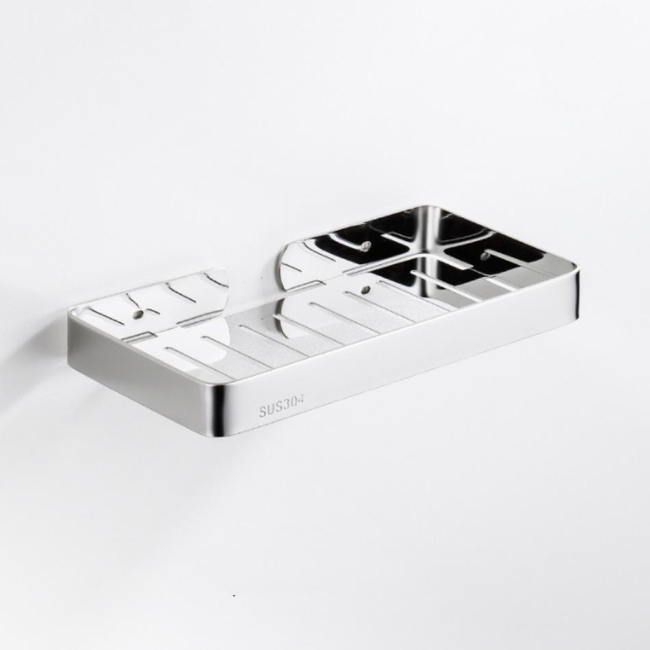 304 Roestvrij Staal Zeepbakje Zwart Zilver Geborsteld Roségoud Wit Opbergrek Douche Zeepschaal Plank voor Keuken Toilet Badkamer