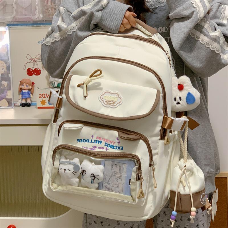 School Bag Contrasting Color School Bag Female High Value Sweet Beauty Child
