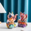 Graffiti Lucky Cat Figurines Resin Animal Model Abstract Geometry Fortune Cat Statues for Interior Home Decoration
