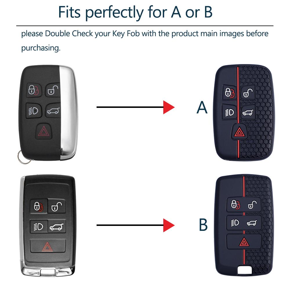 Suitable For Range Rover Car Key Case, Silicone Key Cover For Land Rover Discovery Defender Sport Evoque 5 Button Key Fob