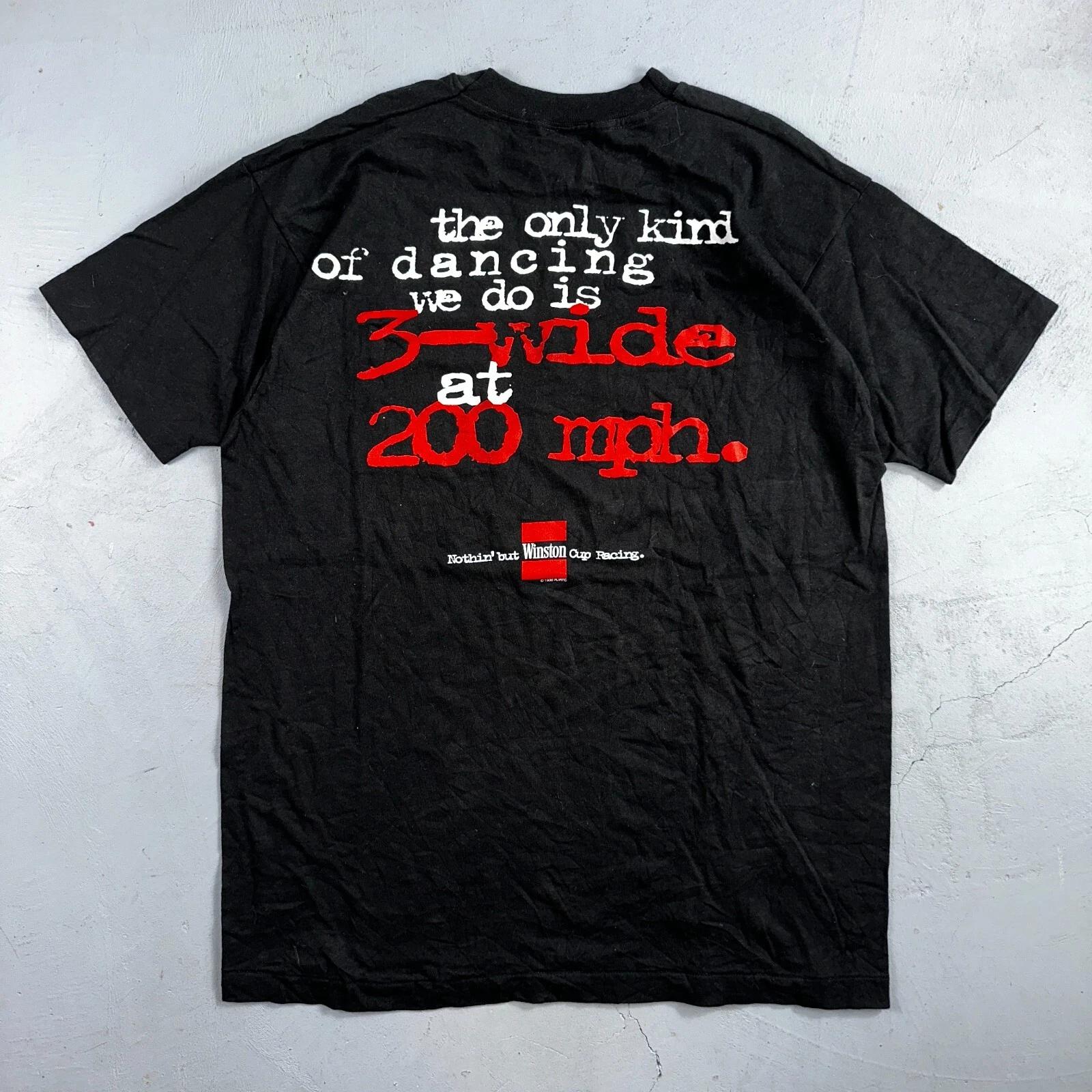 Nascar Racing FOTL 90s VTG T Shirt Winston Cup Fast Cars MPH Text XL Quote Black XL