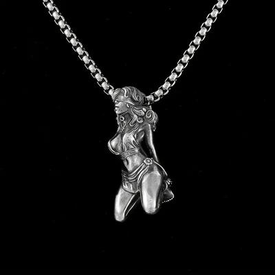 Spring Trendy 2024 Womens Alloy Pendant Necklace With Vintage Cartoon Theme Design