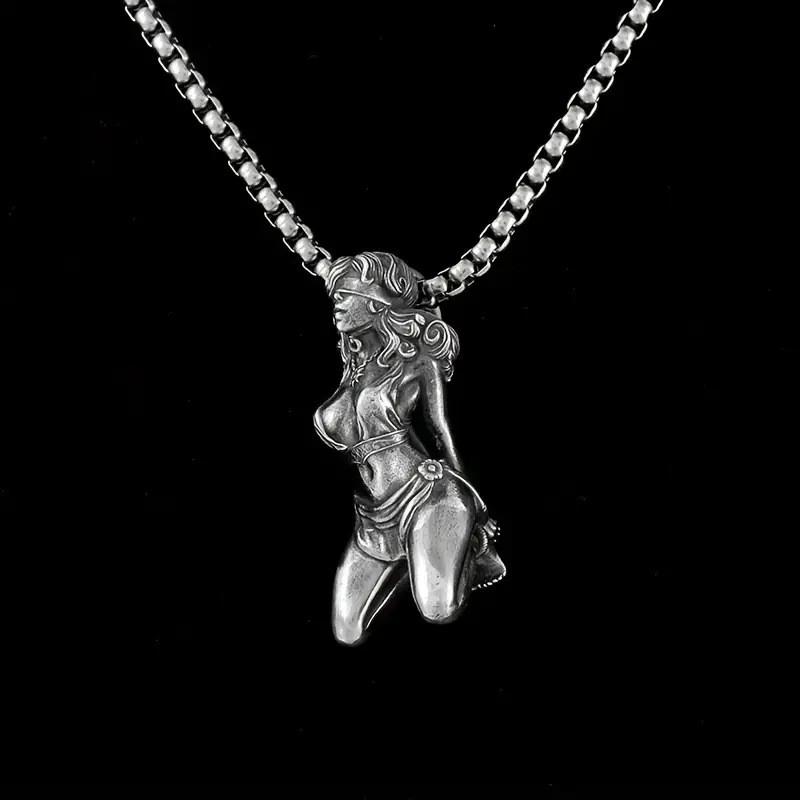 Trendy Spring 2024 Womens Alloy Pendant Necklace With Vintage Cartoon Theme Design