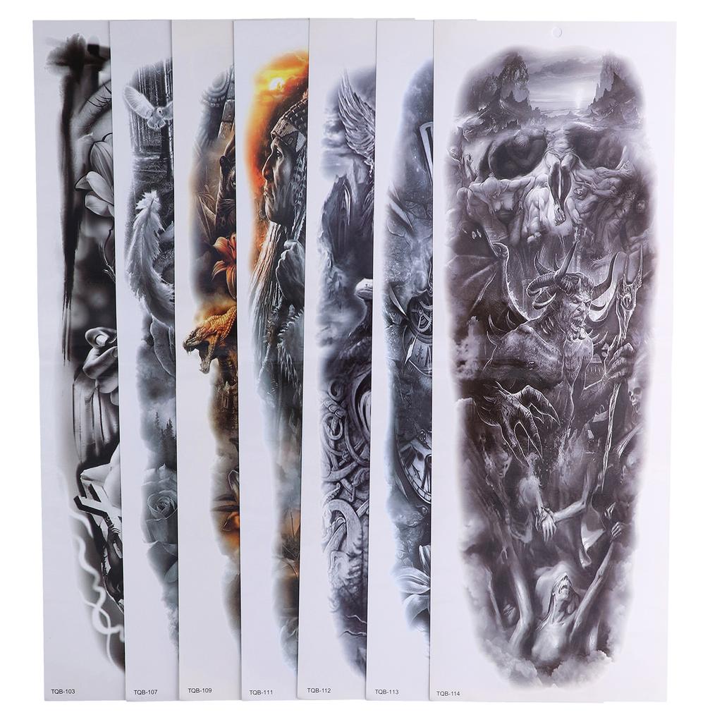 8 Sheets Full Arm Tattoo Sticker Waterproof Party Exquisite Temporary Tattoo Sticker for Men Women