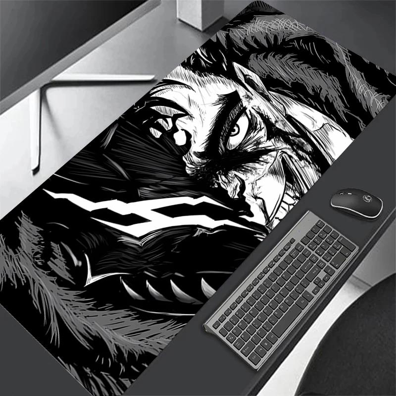 Anime Guts Mouse Pad Large Gaming Desk Mat NonSlip Laptop Keyboard Tray Office Pc Berserk Color Carpet Black