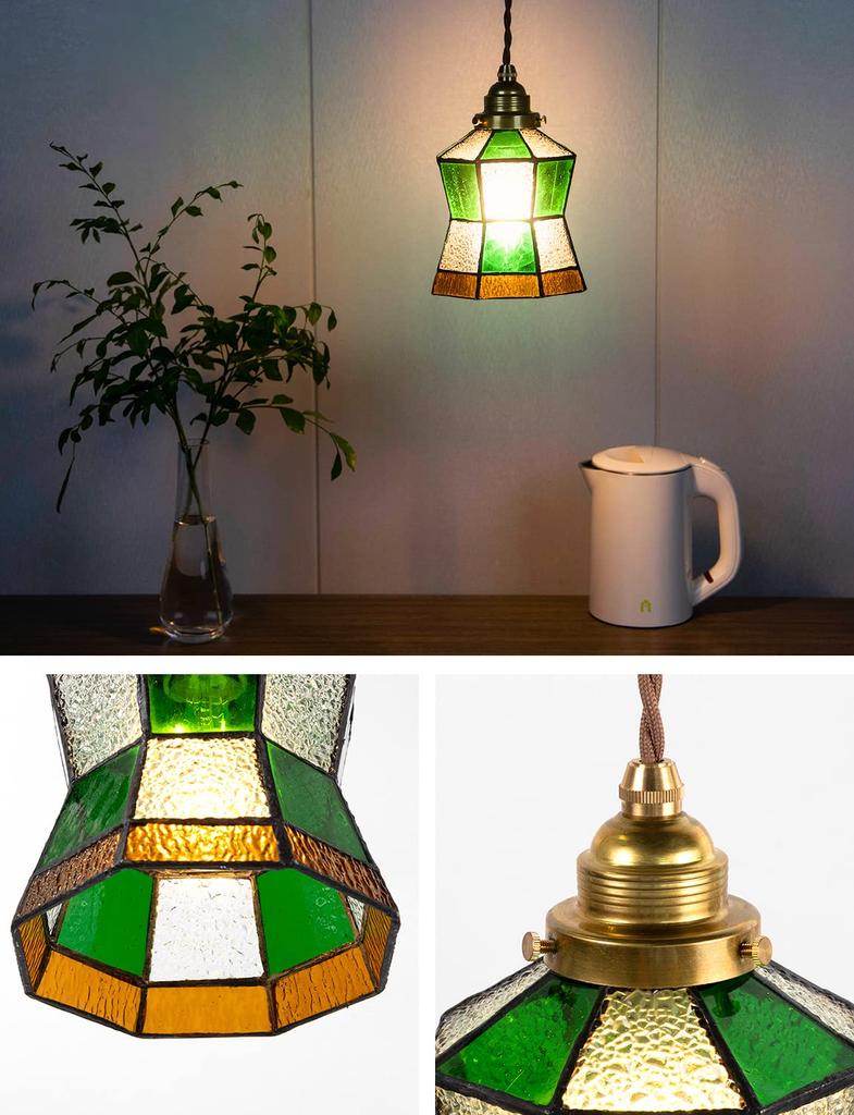 Mosazné a skleněné závěsné svítidlo, Závěsné stropní svítidlo, Patice E26, Kompatibilní s LED, Severské retro moderní svítidlo, Dekorativní lampa, Stylové a roztomilé pro