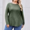 Damen Übergröße Oberteile Langarmshirts Rundhals Fließende Tunika Lässig Lockere Bluse L-5X