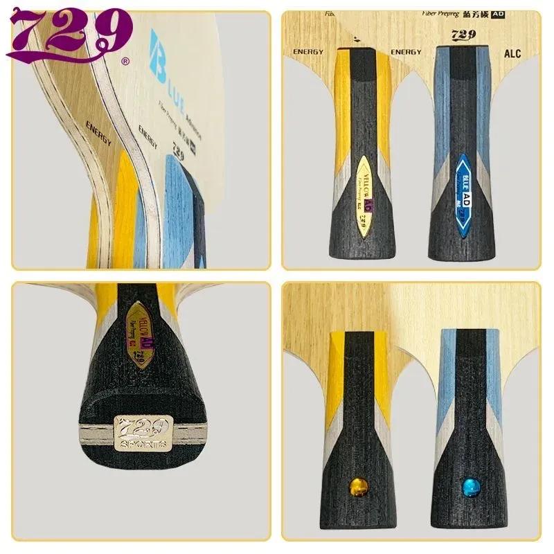 Original 729 Friendship Yellow ALC Table Tennis Blade 5 Wood 2 AD Aryl Carbon Professional Table Tennis Blade Blue ALC Offensive