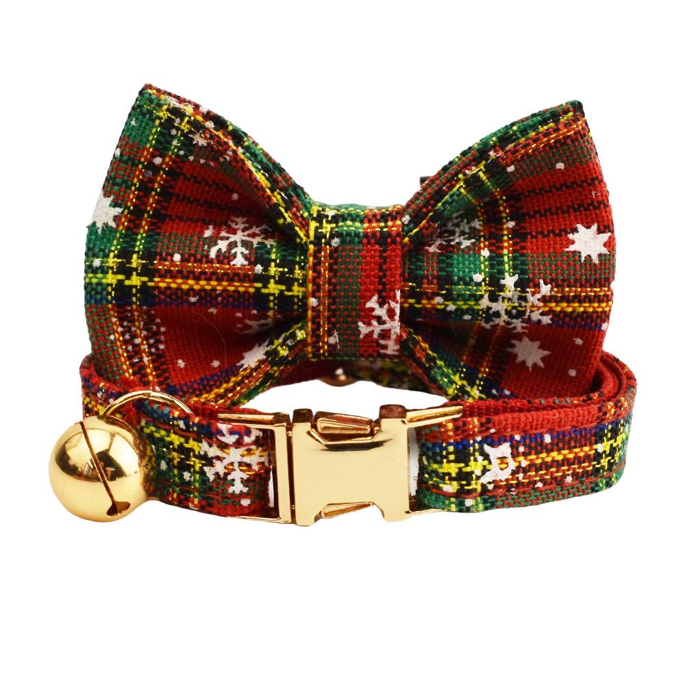 Plaid Bow Tie Pet Collar