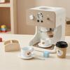 Wooden Coffee Machine Toy Long-Lasting with Accessories