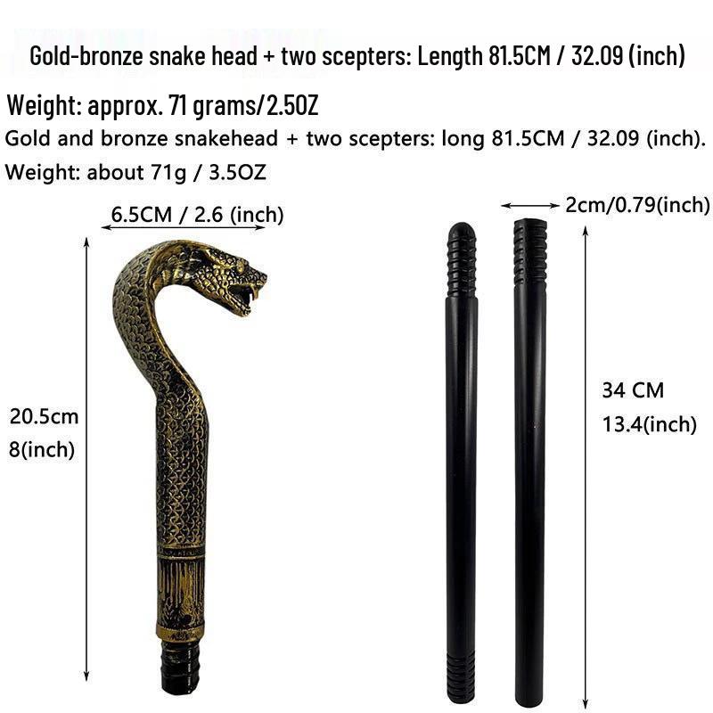 

Halloween King Cobra Pharaoh Scepter: Cosplay Prop for Adults & Kids